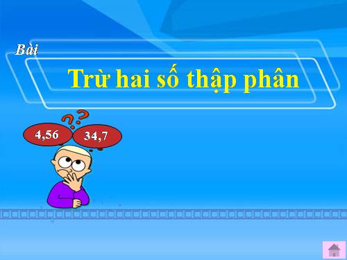 Trừ hai số thập phân