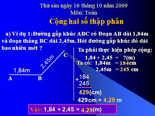 Cộng hai số thập phân