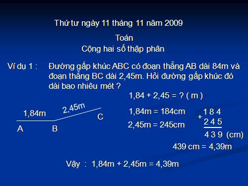 Cộng hai số thập phân