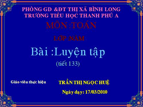 Các Bài giảng khác thuộc Chương trình Toán 5