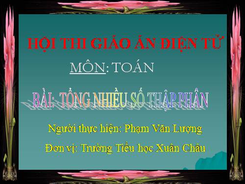 Tổng nhiều số thập phân