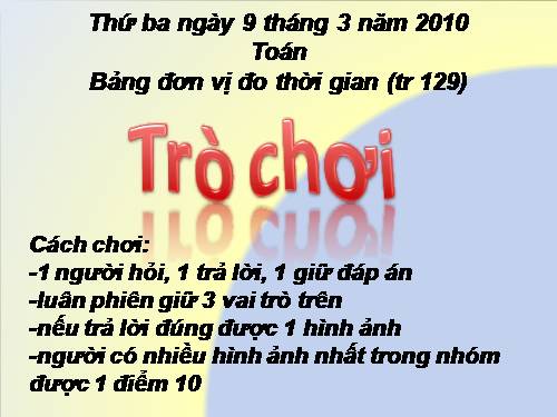 Bảng đơn vị đo thời gian