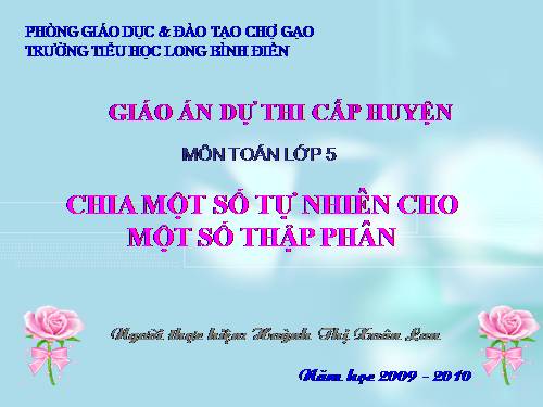 Chia một số tự nhiên cho một số thập phân