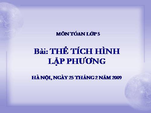 Thể tích hình lập phương