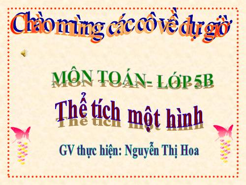 Thể tích của một hình