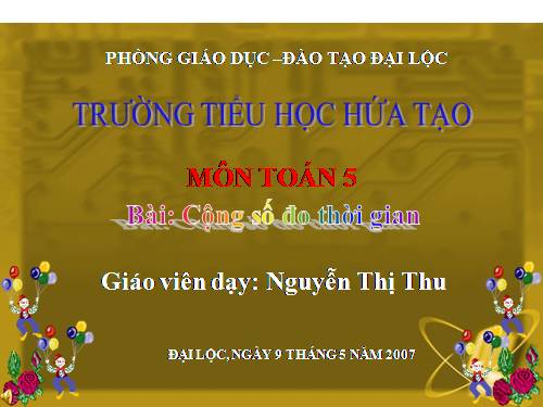 Cộng số đo thời gian