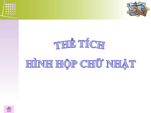 Thể tích hình hộp chữ nhật