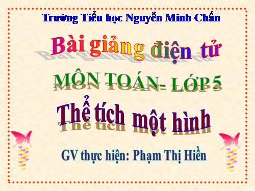 Thể tích của một hình