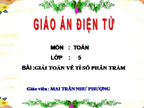 Giải toán về tỉ số phần trăm