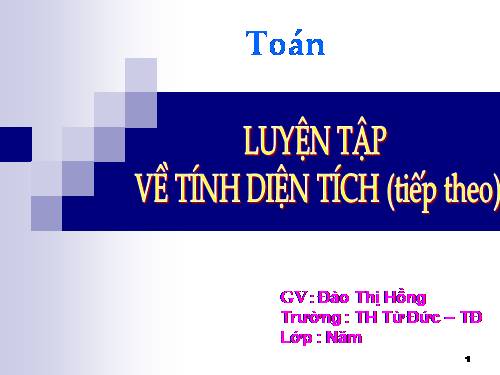 Luyện tập về tính diện tích (tiếp theo)