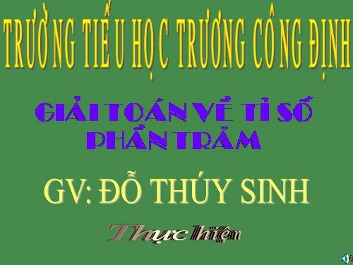 Giải toán về tỉ số phần trăm