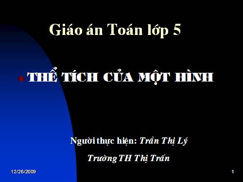 Thể tích của một hình