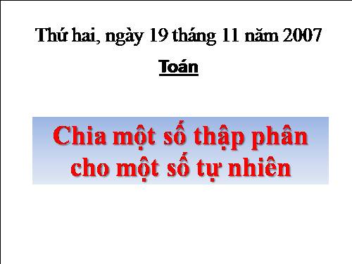 Chia một số thập phân cho một số tự nhiên