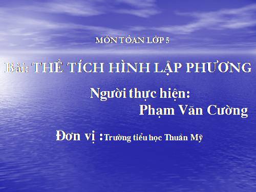 Thể tích hình lập phương