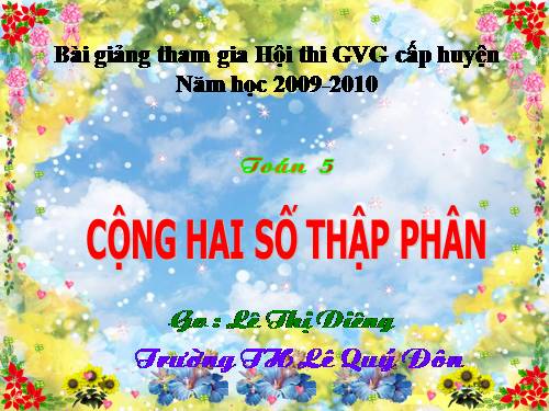 Cộng hai số thập phân