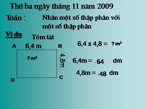 Nhân một số thập phân với một số thập phân