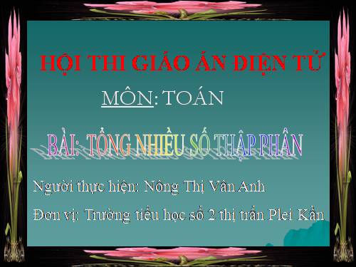 Tổng nhiều số thập phân