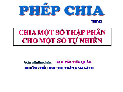 Chia một số thập phân cho một số tự nhiên