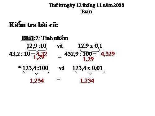 Chia một số tự nhiên cho một số tự nhiên mà thương tìm được là một số thập phân