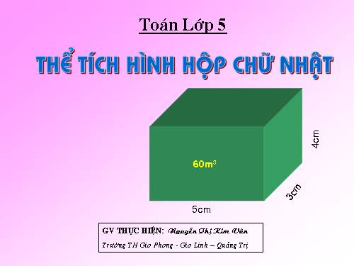 Thể tích hình hộp chữ nhật