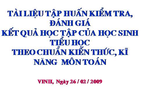 Hướng dẫn thực hiện chuẩn KT-KN môn toán tiểu học