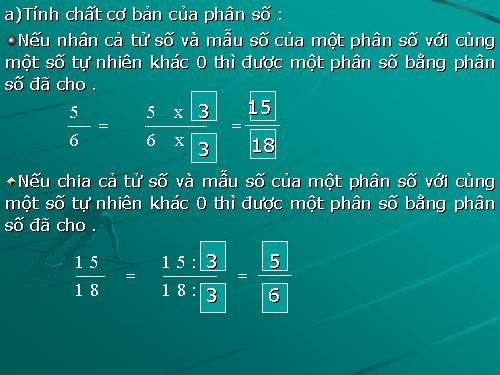 Ôn tập: Tính chất cơ bản của phân số