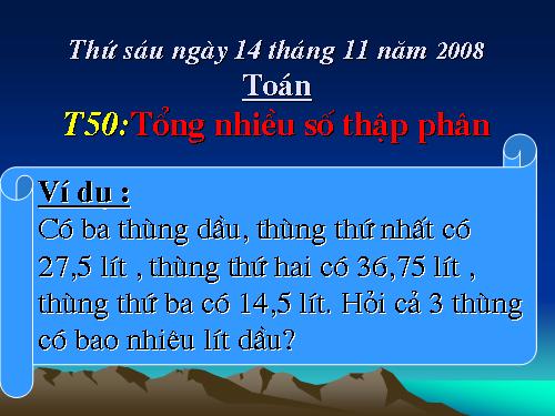 Tổng nhiều số thập phân