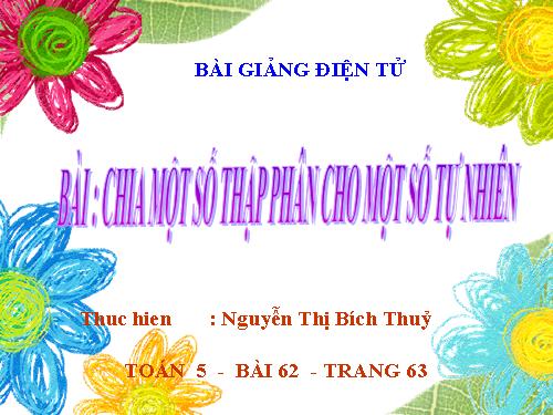 Chia một số thập phân cho một số tự nhiên