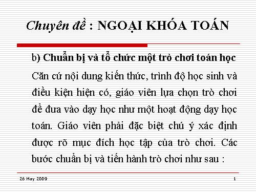 Ngoại khóa môn toán