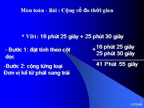 Cộng số đo thời gian