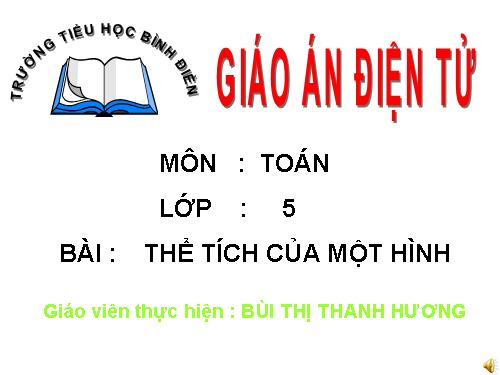 Thể tích của một hình