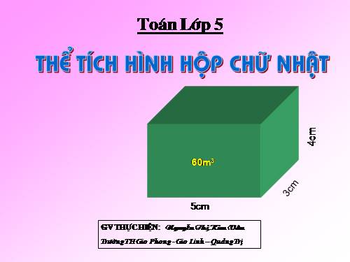 Thể tích hình hộp chữ nhật