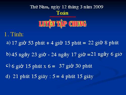 Các Bài giảng khác thuộc Chương trình Toán 5