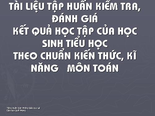 Chuẩn kiến thức và kỹ năng các môn ở Tiểu học