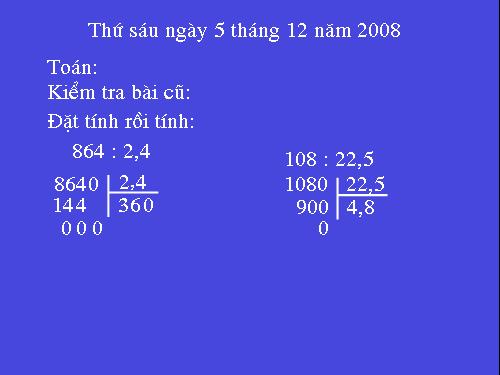 Chia một số thập phân cho một số thập phân