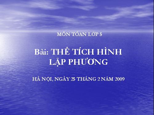 Thể tích hình lập phương