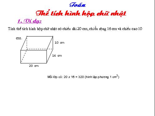 Thể tích hình hộp chữ nhật