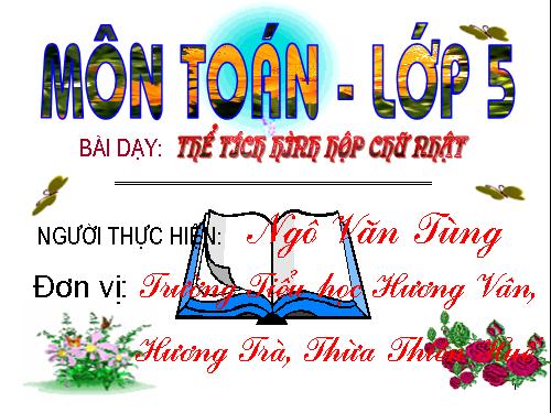 Thể tích hình hộp chữ nhật