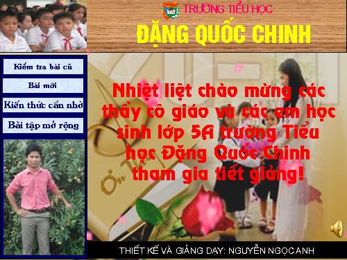 Các Bài giảng khác thuộc Chương trình Toán 5