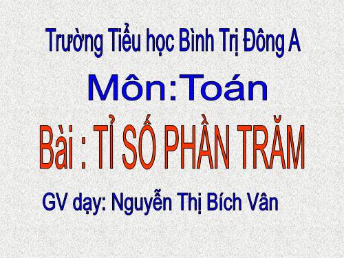 Tỉ số phần trăm