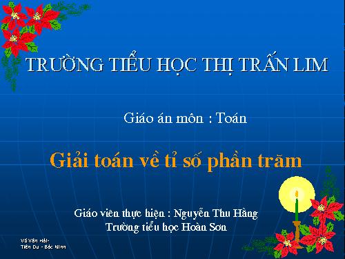 Giải toán về tỉ số phần trăm