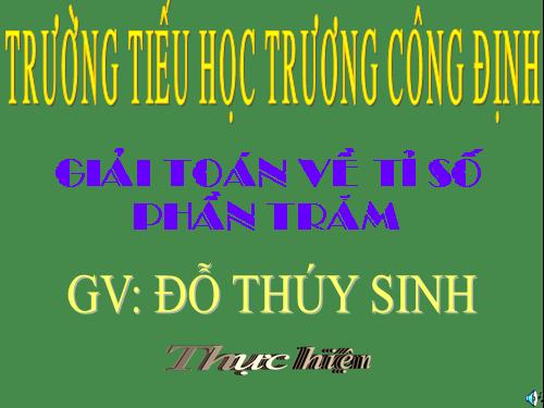 Giải toán về tỉ số phần trăm