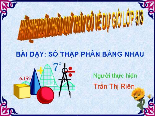 Số thập phân bằng nhau