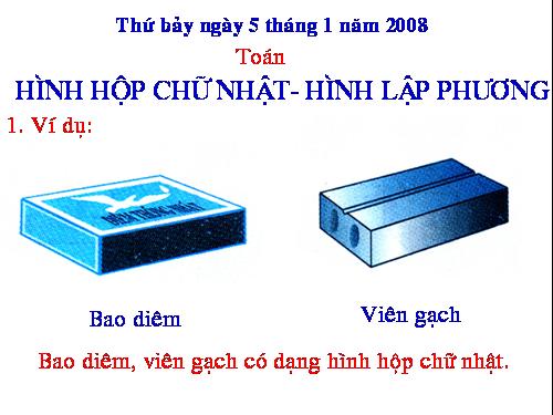 Hình hộp chữ nhật. Hình lập phương