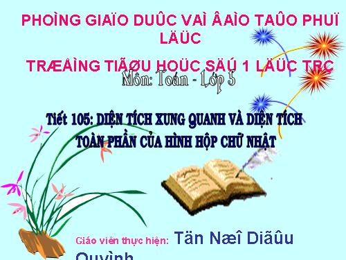 Diện tích xung quanh và diện tích toàn phần của hình hộp chữ nhật