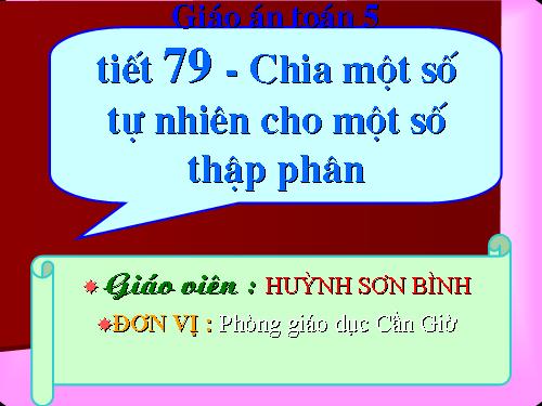 Chia một số tự nhiên cho một số thập phân