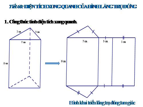 Tiết 60: Diện tích xung quanh của hình lăng trụ đứng(Ngắn gọn)