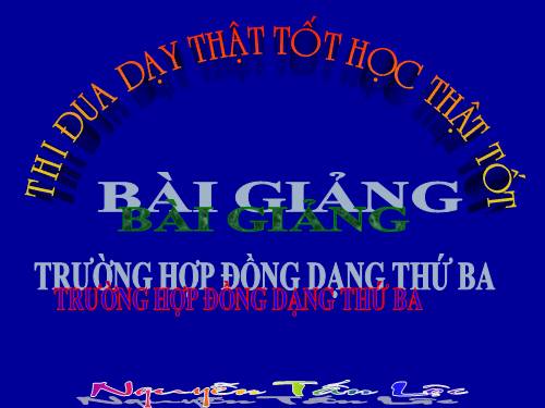 Chương III. §7. Trường hợp đồng dạng thứ ba