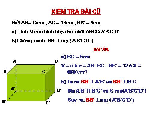 Ôn tập Chương IV. Hình lăng trụ đứng. Hình chóp đều