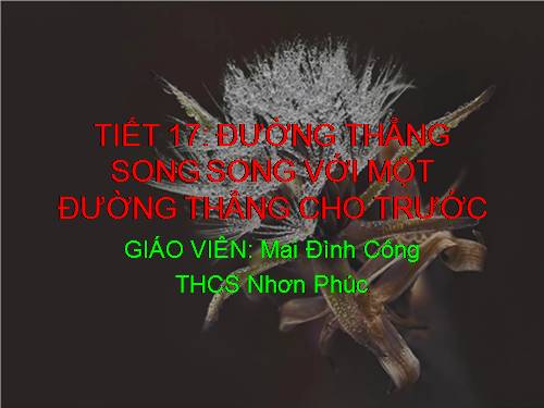 Chương I. §10. Đường thẳng song song với một đường thẳng cho trước